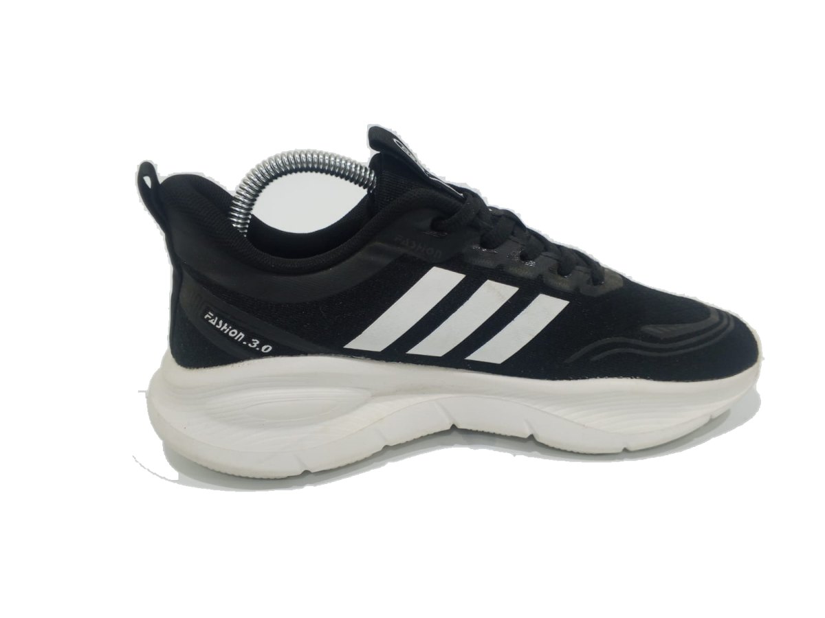 Adidas Black Three-Stripe Knit Runner